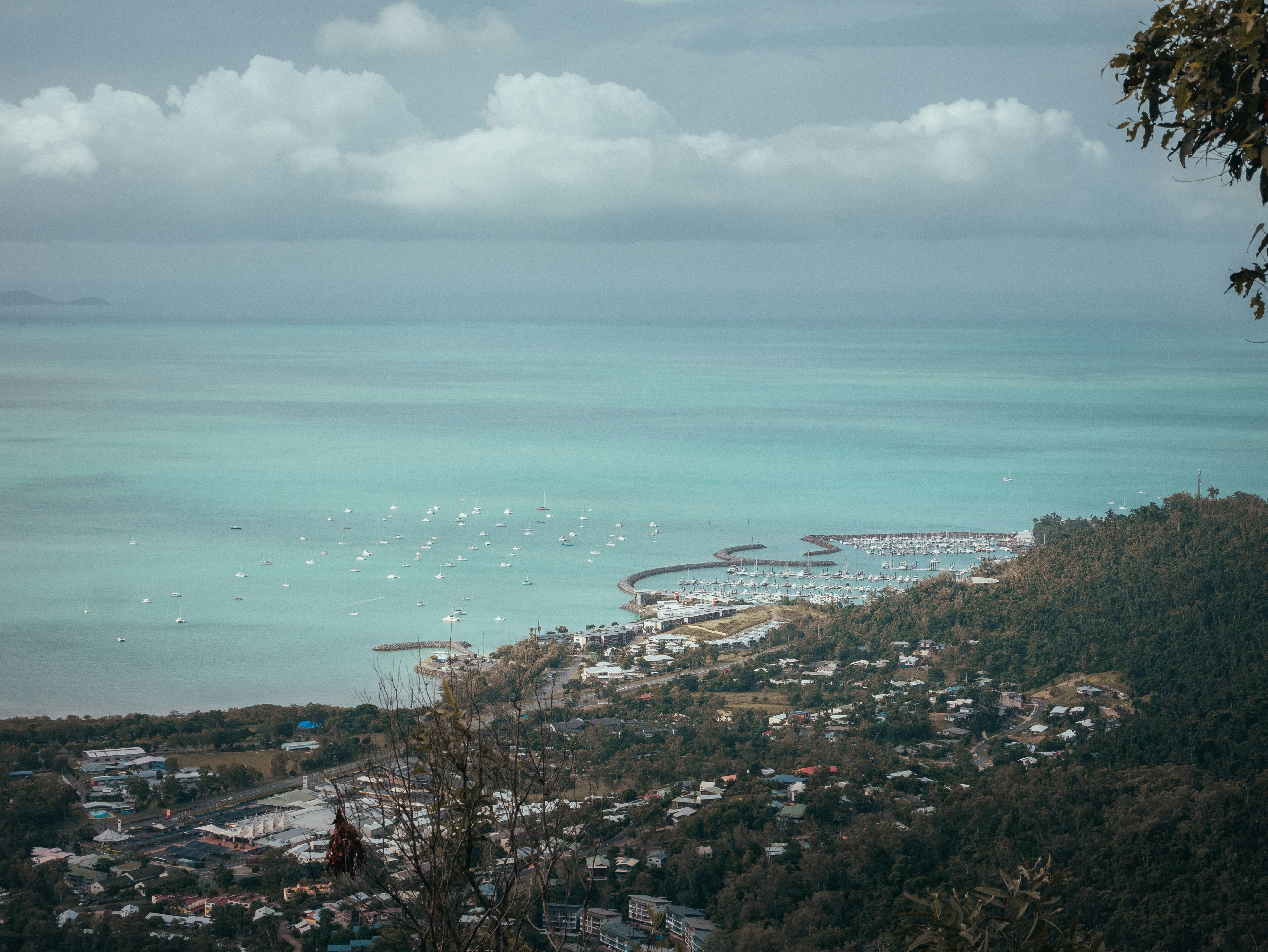 aerial view of city near body of water during daytime